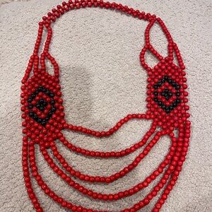 Elegant Red Beaded Necklace